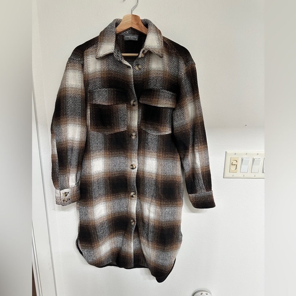 Sweet Lovely Herringbone Coat Dress/Shacket